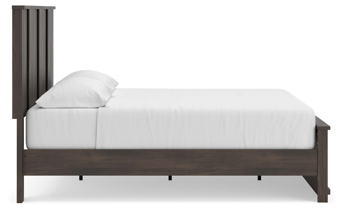 Shaehartin Dark Brown King Panel Platform Bed - Ornate Home