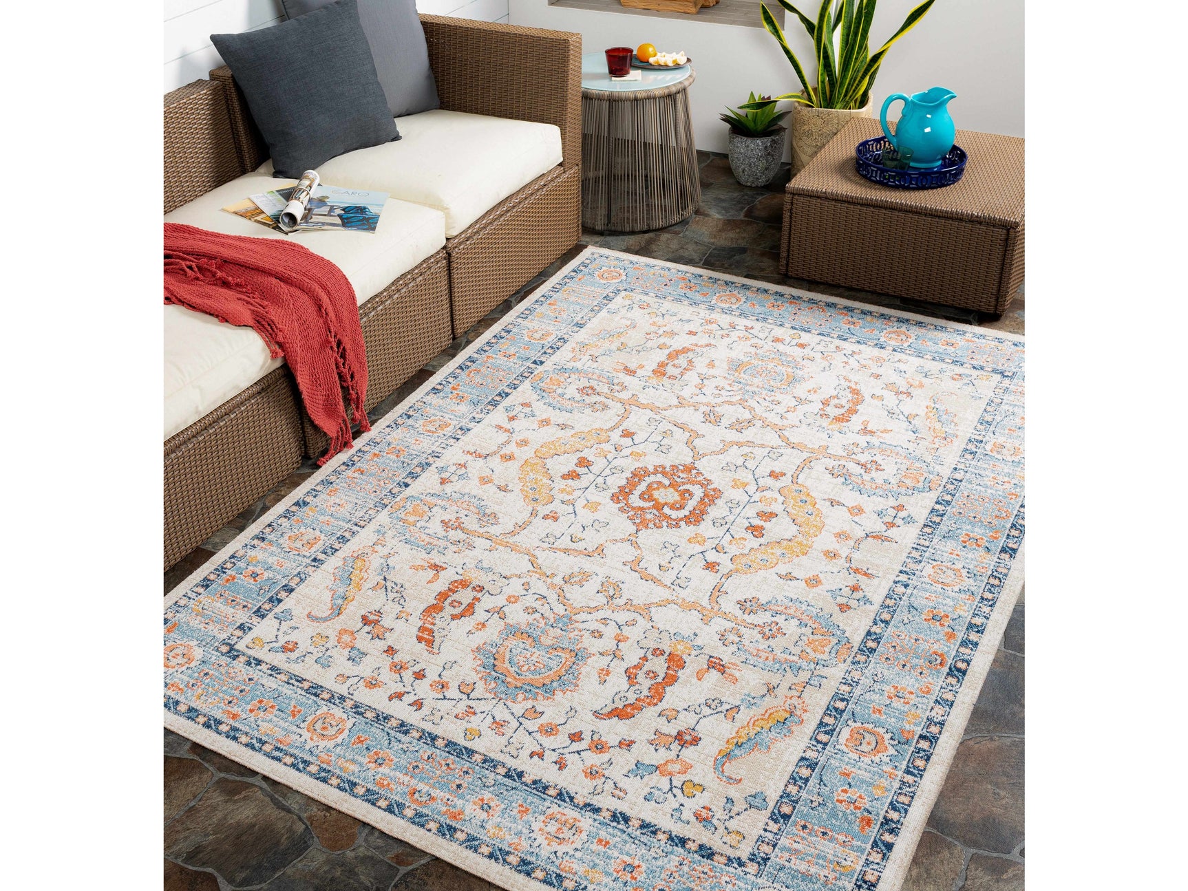 Shafter Traditional Outdoor Area Rug - Ornate Home