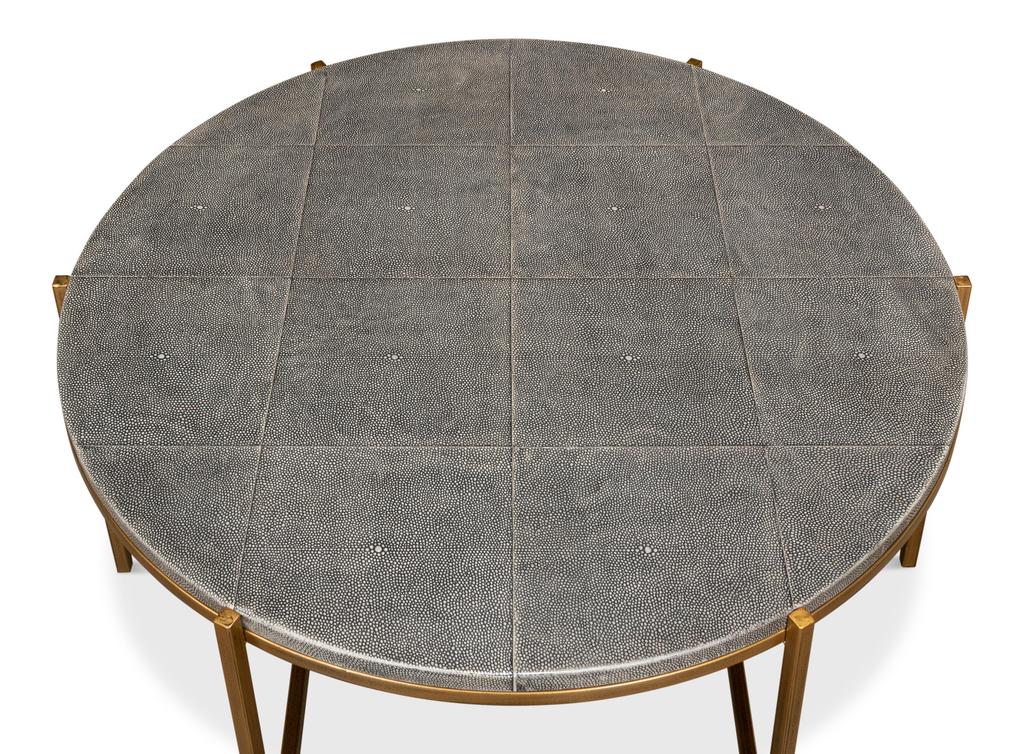 Shagreen Atelier Black Leather Coffee Table - Ornate Home