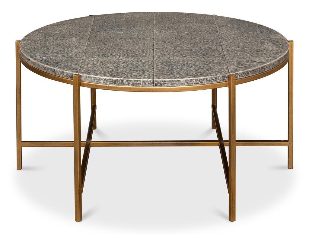 Shagreen Atelier Black Leather Coffee Table - Ornate Home