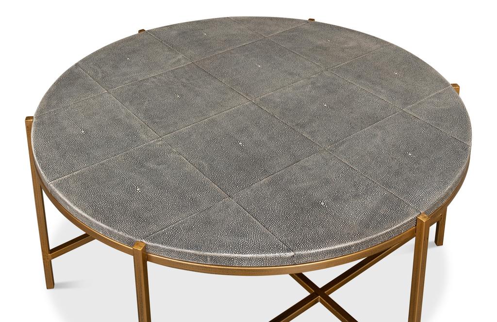Shagreen Atelier Black Leather Coffee Table - Ornate Home