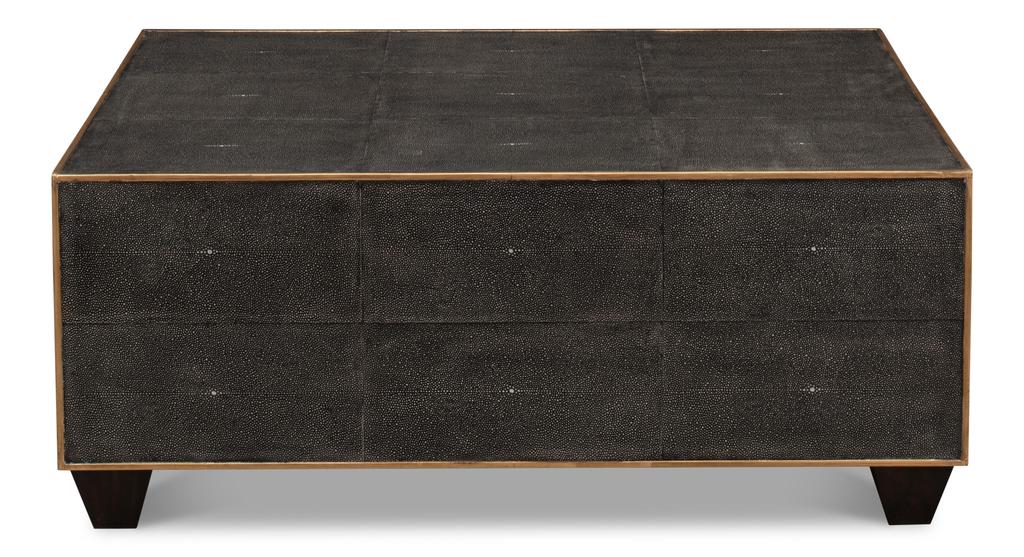 Shagreen Atelier Grey Leather Cocktail Table - Ornate Home