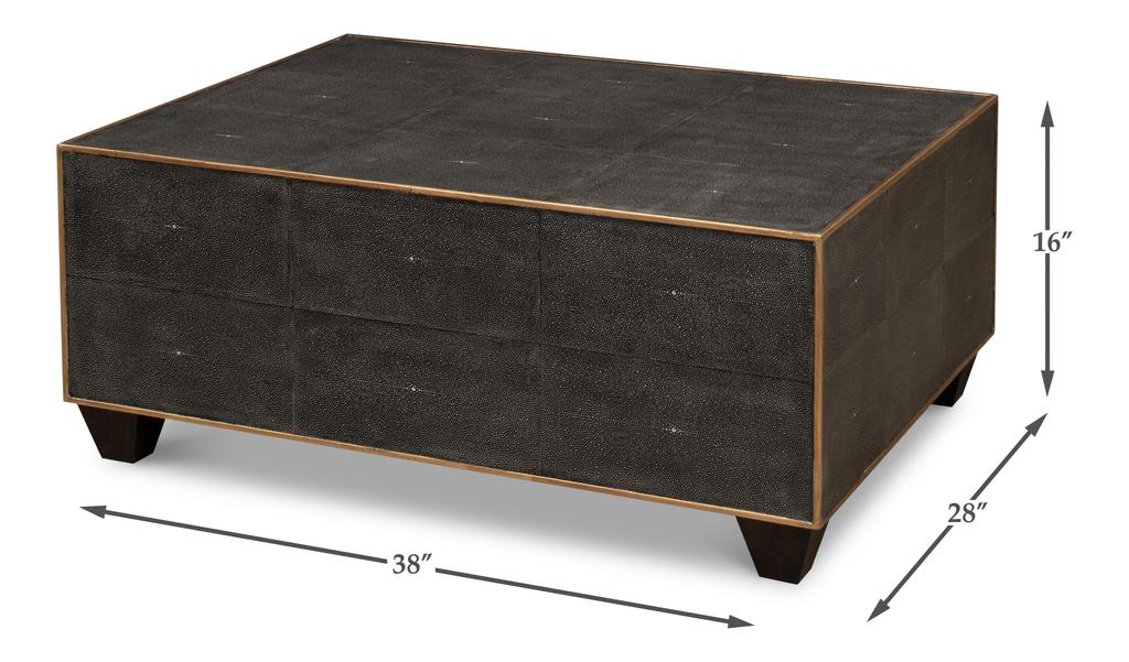Shagreen Atelier Grey Leather Cocktail Table - Ornate Home