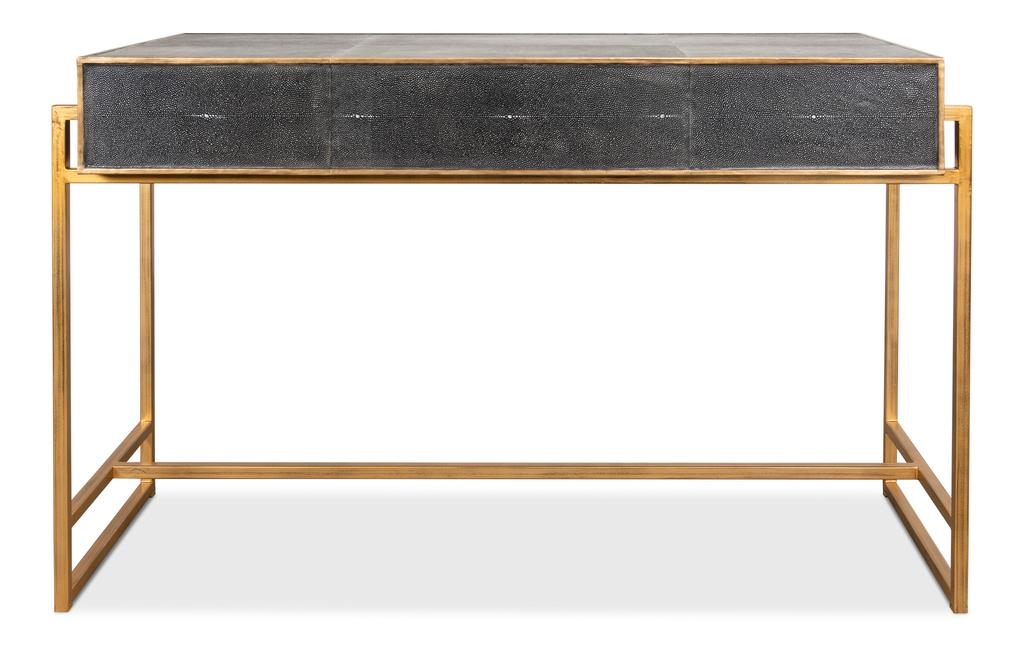 Shagreen Atelier Grey Leather Desk - Ornate Home
