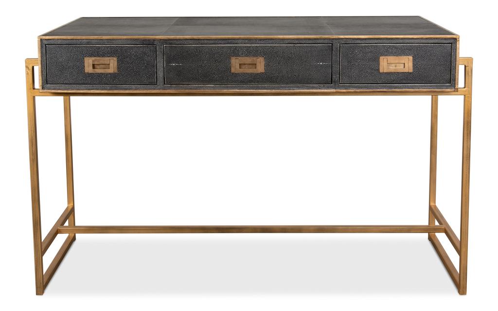 Shagreen Atelier Grey Leather Desk - Ornate Home