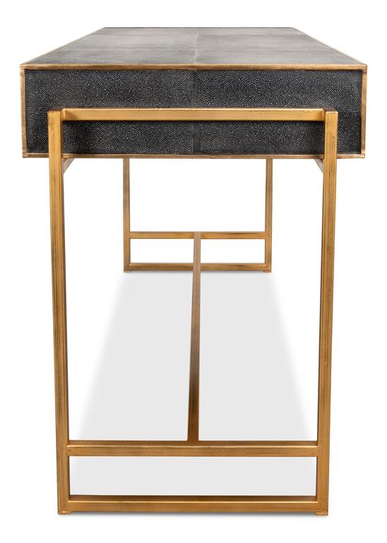 Shagreen Atelier Grey Leather Desk - Ornate Home