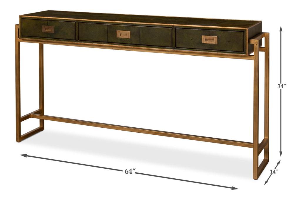 Shagreen Green Console Table - Ornate Home