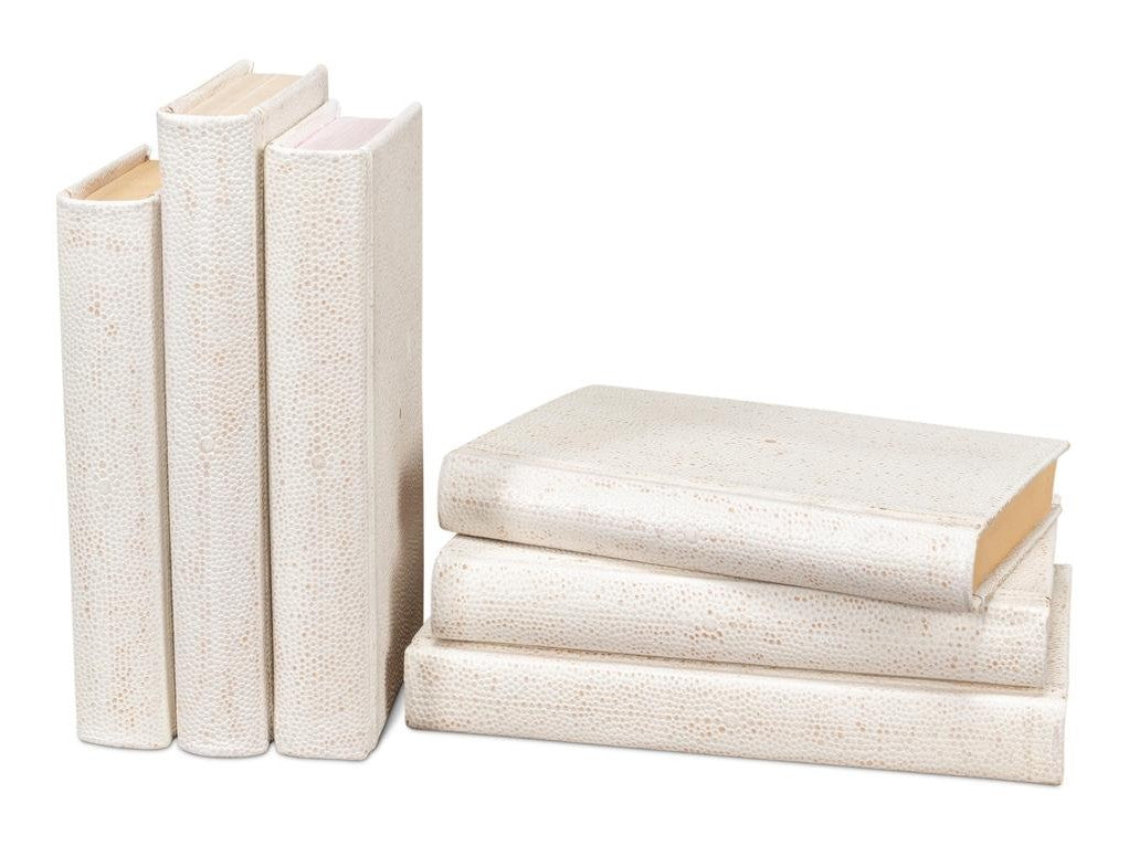 Shagreen Library White Books (Set of 12) - Ornate Home