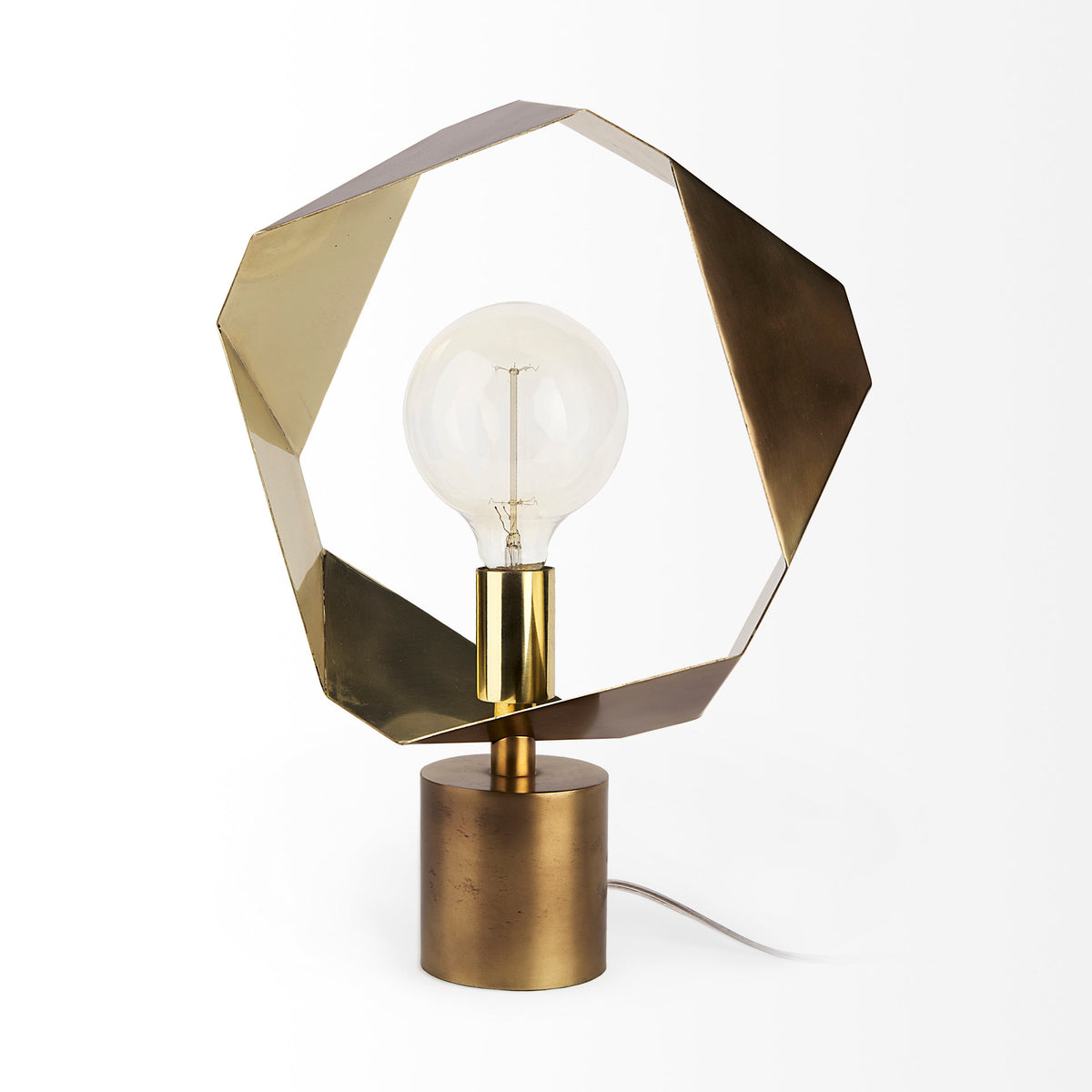 Shamir Gold Geometric Metal Table Lamp - Ornate Home