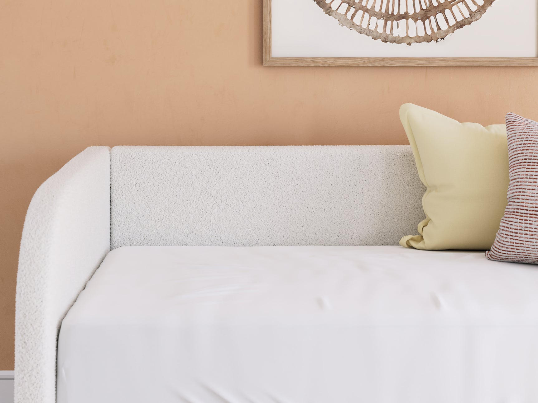 Shapella Tan/White Full Upholstered Day Bed with Storage - Ornate Home
