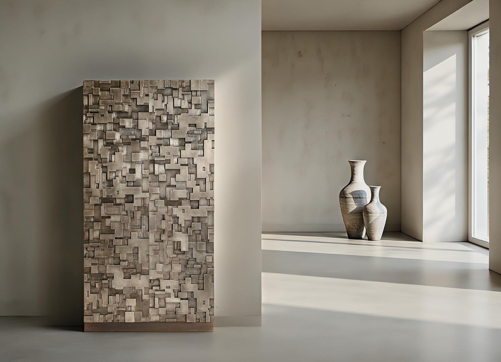 Sharaab Antique Silver Storage Cabinet - Ornate Home