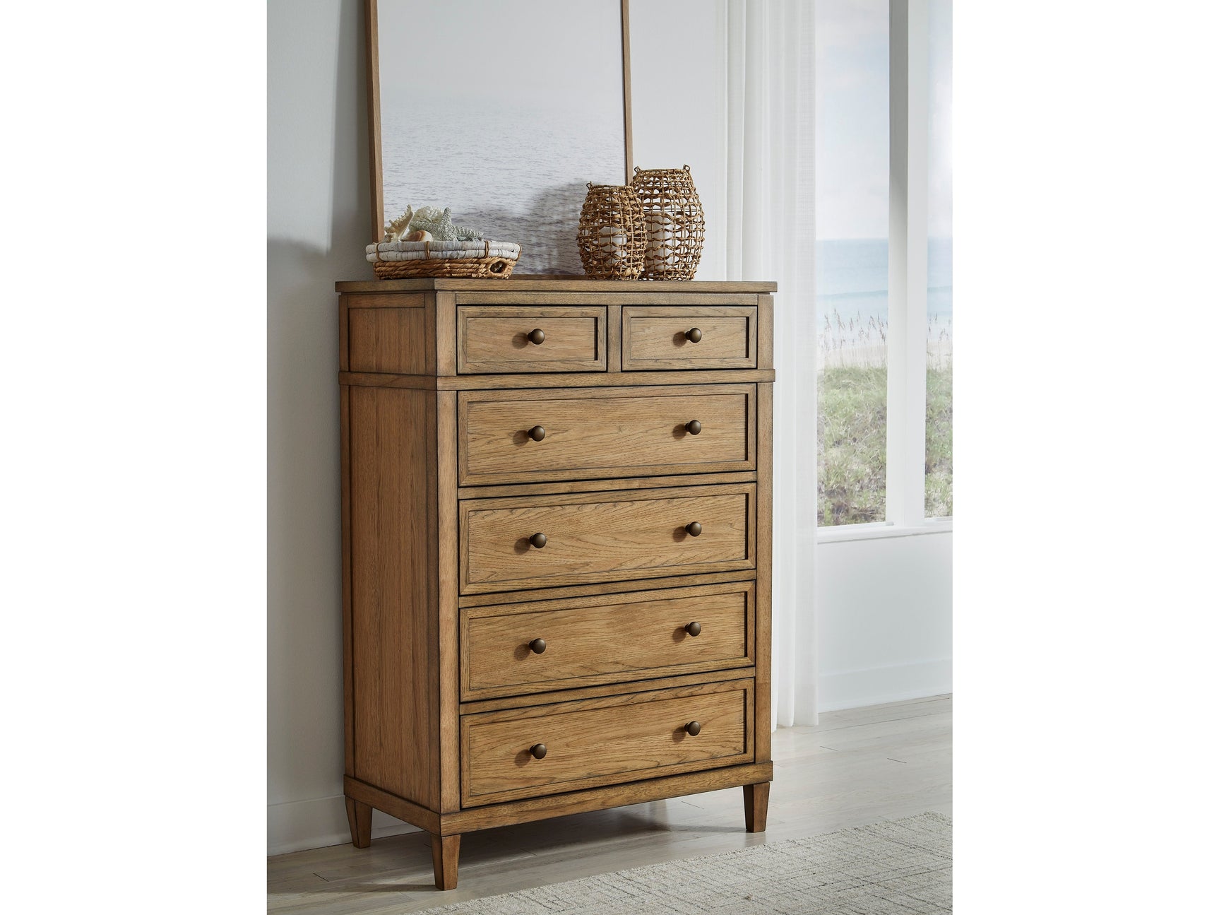 Sharlance Brown Six Drawer Chest - Ornate Home