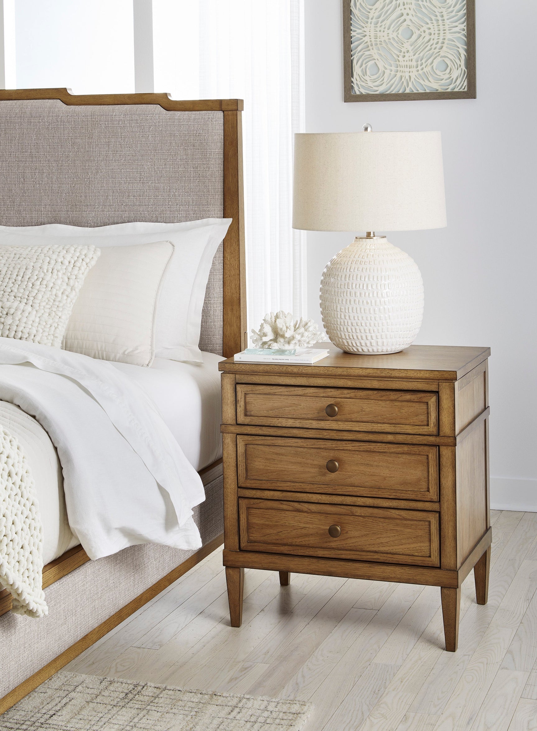 Sharlance Brown Three Drawer Nightstand (Online Special Price) - Ornate Home