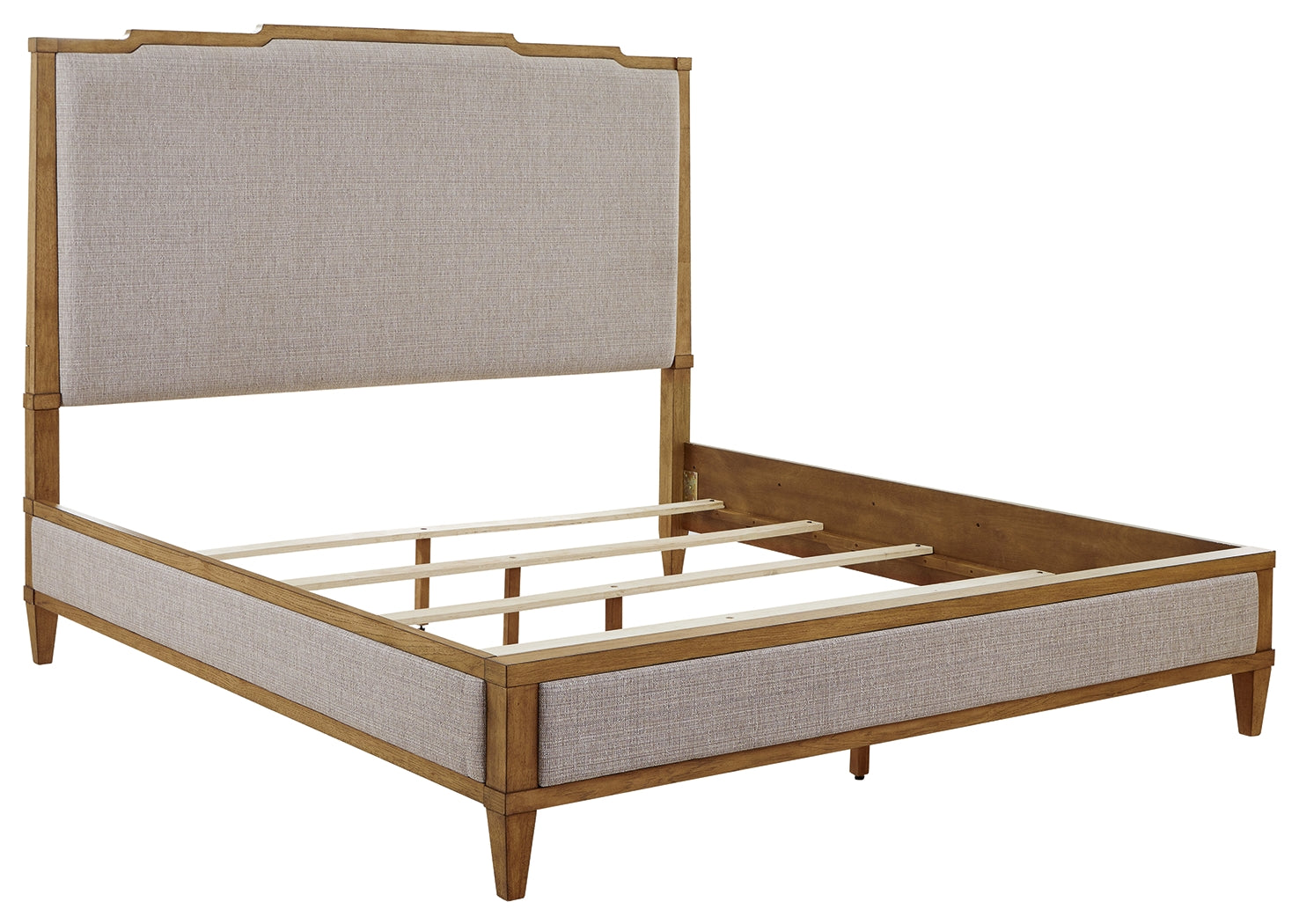 Sharlance Light Brown California King Upholstered Panel Bed (Online Special Price) - Ornate Home