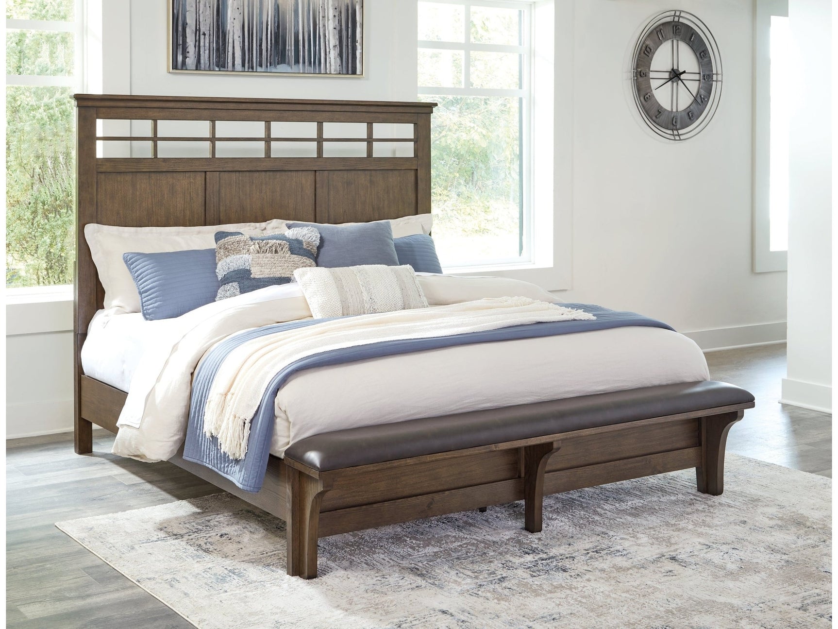 Shawbeck Dark Brown King Panel Bed - Ornate Home