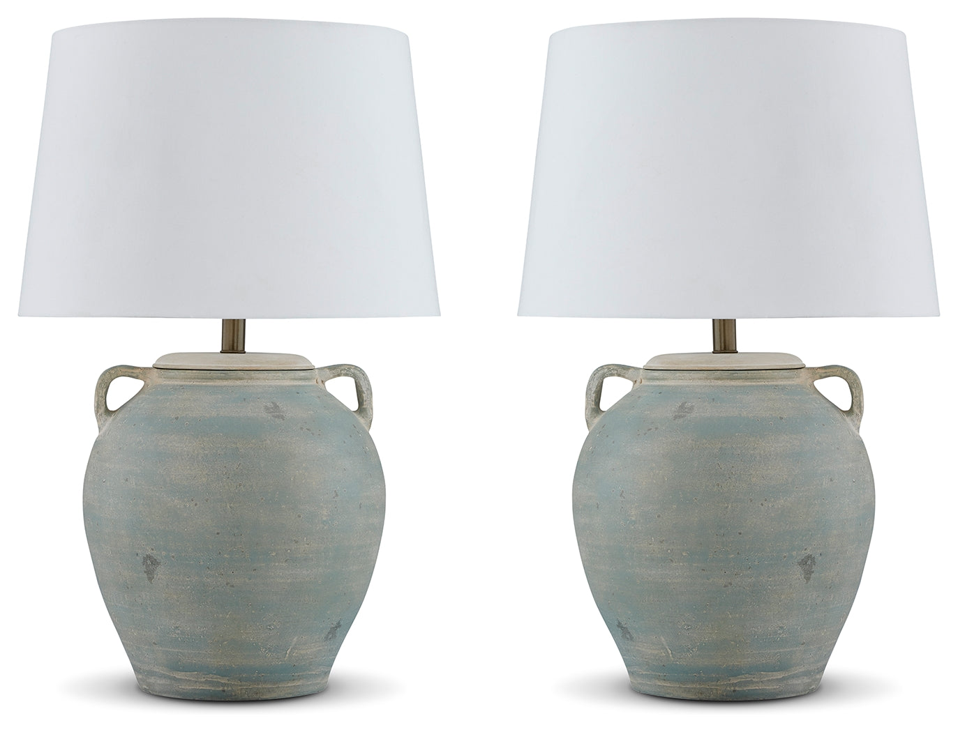 Shawburg Antique Green 2-Piece Lamp Set - Ornate Home