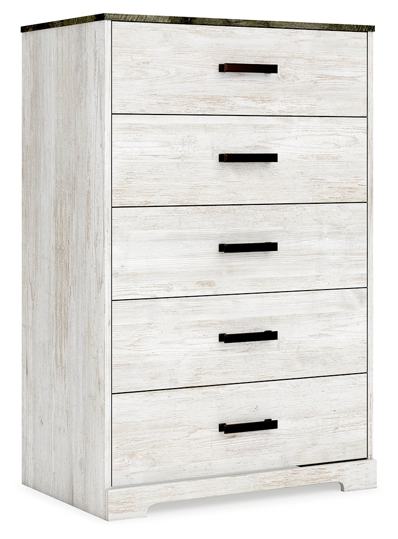 Shawburn Whitewash/Charcoal Gray Chest of Drawers - Ornate Home
