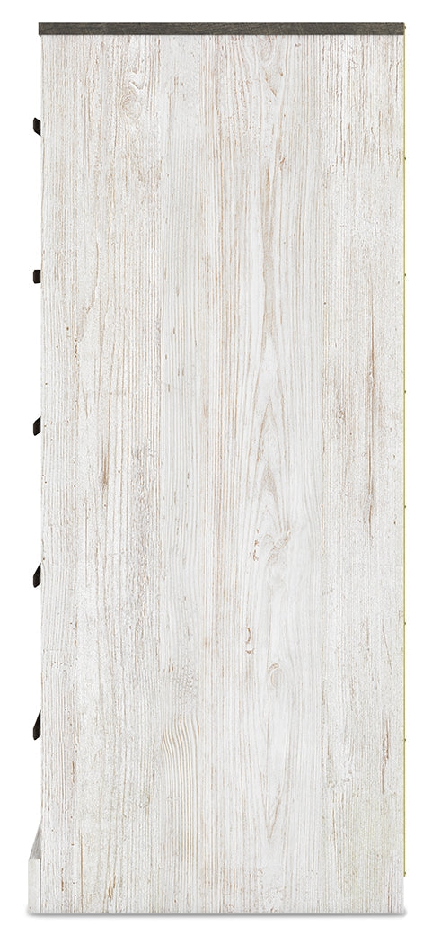 Shawburn Whitewash/Charcoal Gray Chest of Drawers - Ornate Home