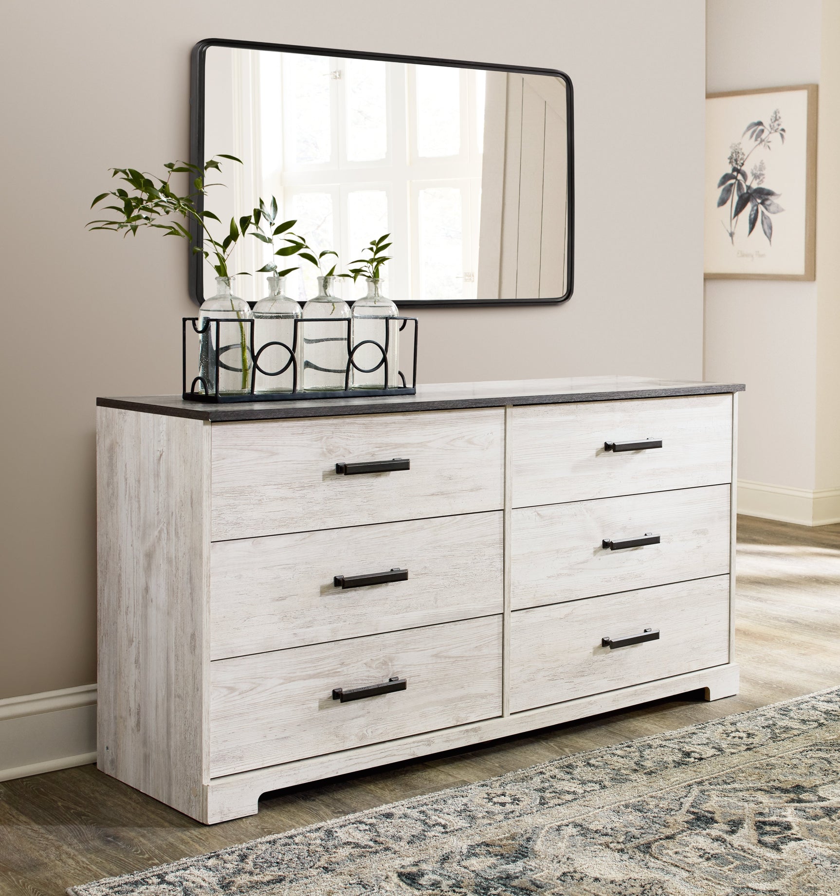 Shawburn Whitewash/Charcoal Gray Dresser - Ornate Home