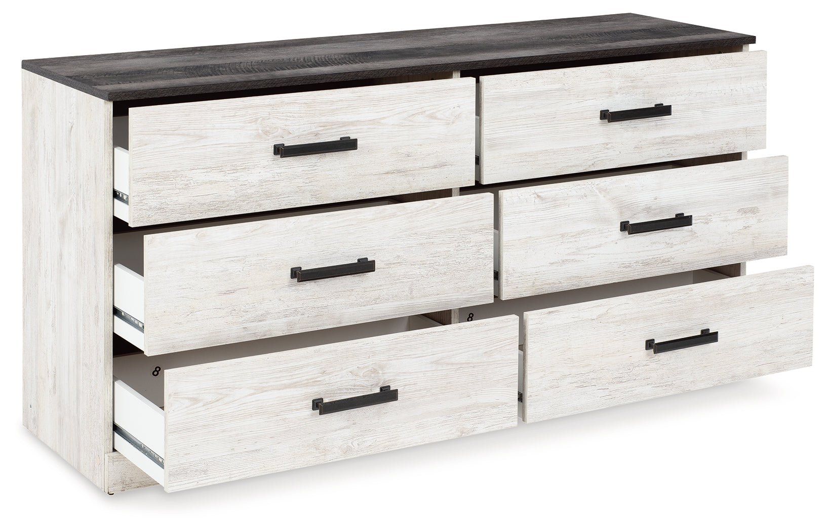 Shawburn Whitewash/Charcoal Gray Dresser and 2 Nightstands (Online Special Price) - Ornate Home