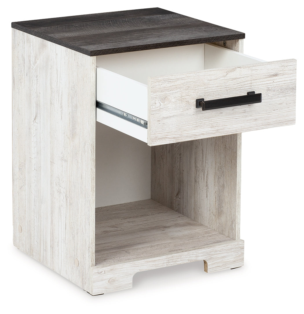 Shawburn Whitewash/Charcoal Gray Dresser and 2 Nightstands - Ornate Home