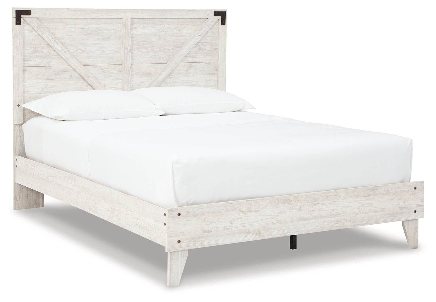Shawburn Whitewash Queen Crossbuck Panel Platform Bed (Online Special Price) - Ornate Home