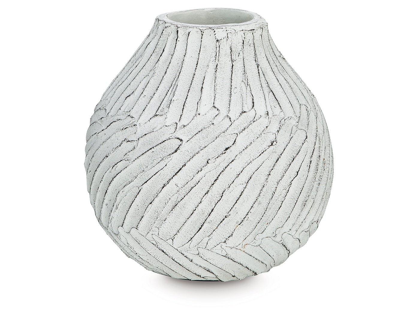 Shelvie Distressed White Vase - Ornate Home