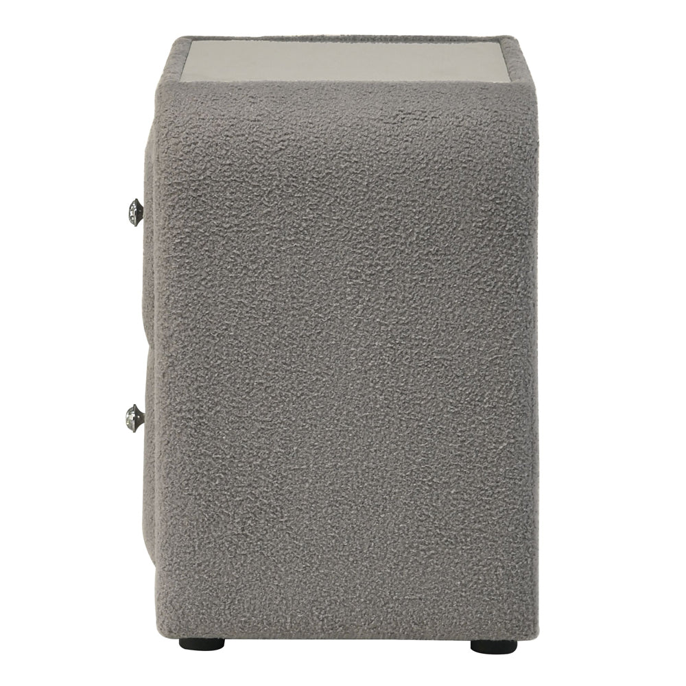 Shelyn Gray/Chrome Nightstand - Ornate Home