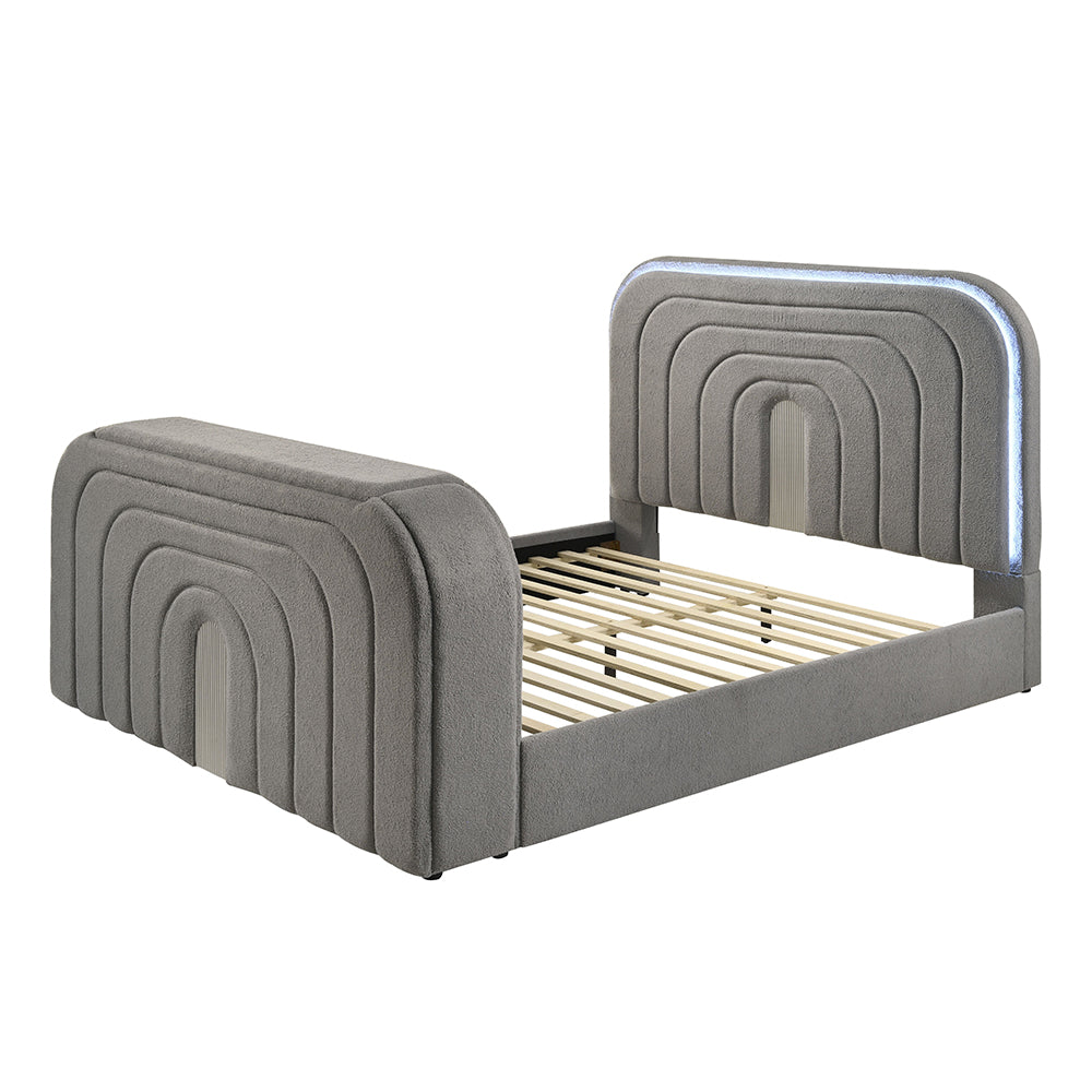 Shelyn Gray/Chrome Queen Bed - Ornate Home