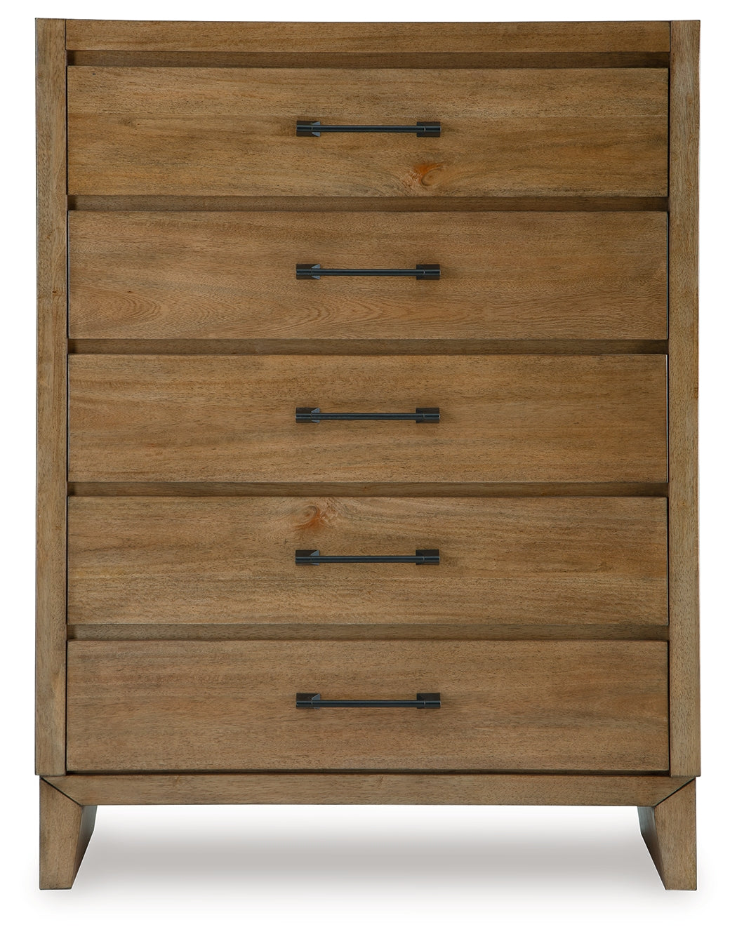 Sherbana Light Brown Five Drawer Chest - Ornate Home