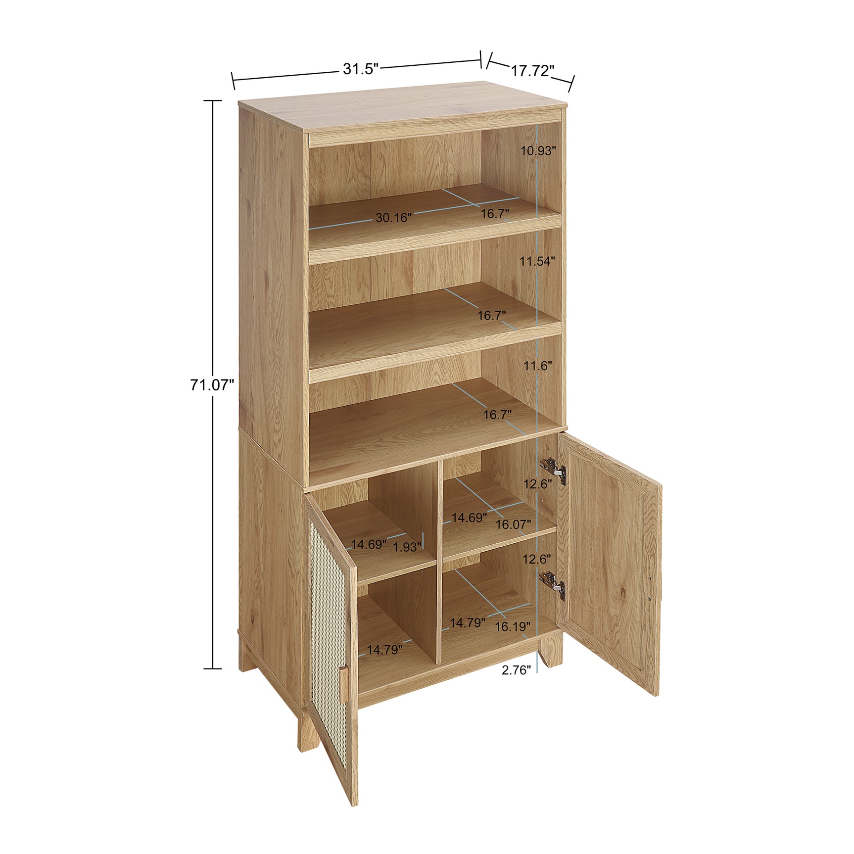 Sheridan Bookcase Cabinet in Nature (set of 2) - Ornate Home