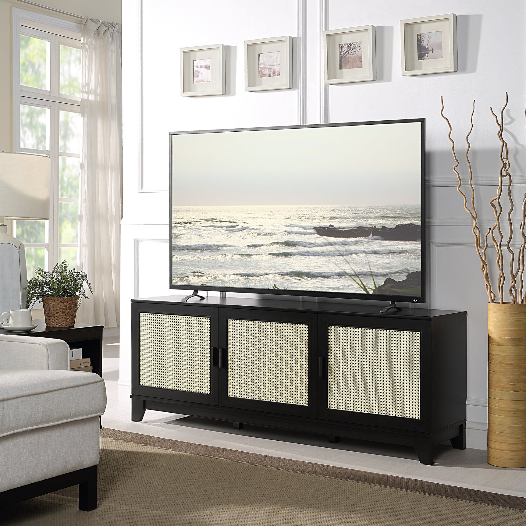 Sheridan TV Stand in Black - Ornate Home