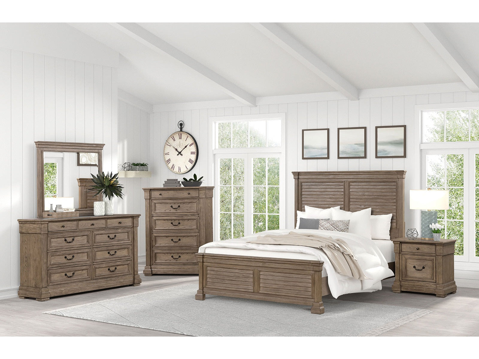 Sheringham Brown Queen 4 Piece Bedroom Set - Ornate Home