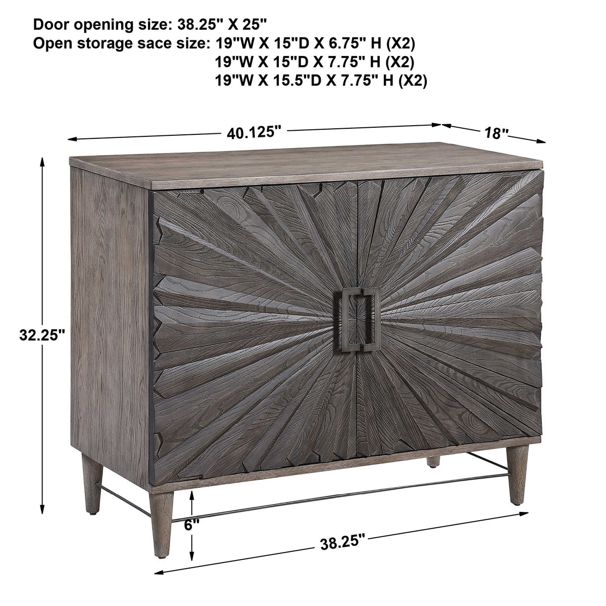 Shield Gray Oak 2 Door Cabinet - Ornate Home