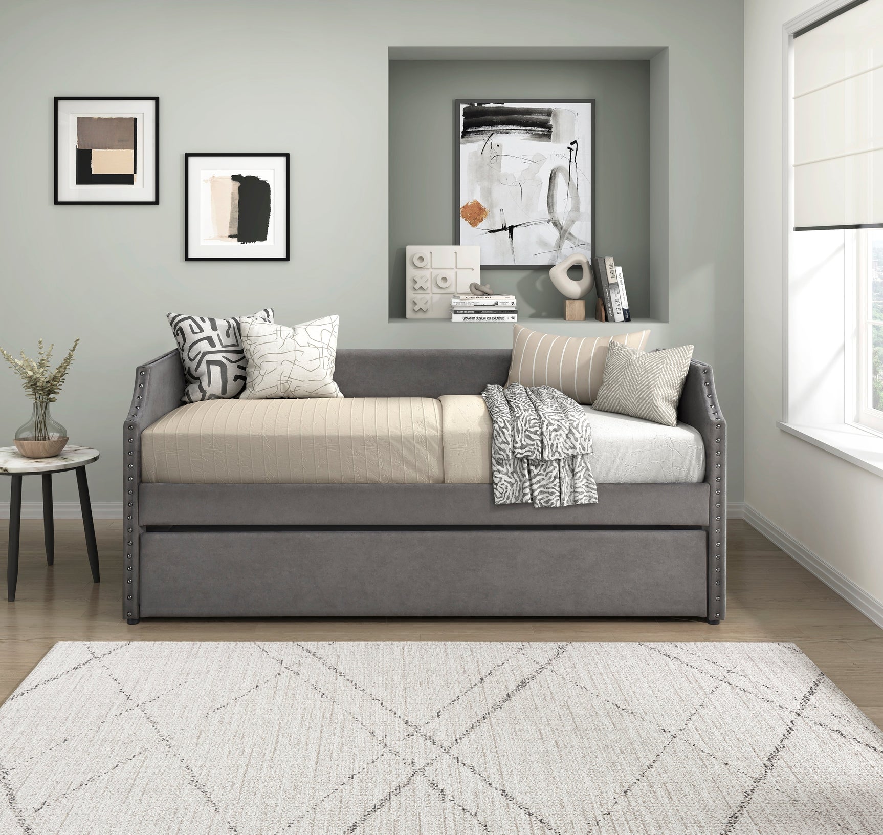 Shiloh Dark Gray Daybed with Trundle - Ornate Home