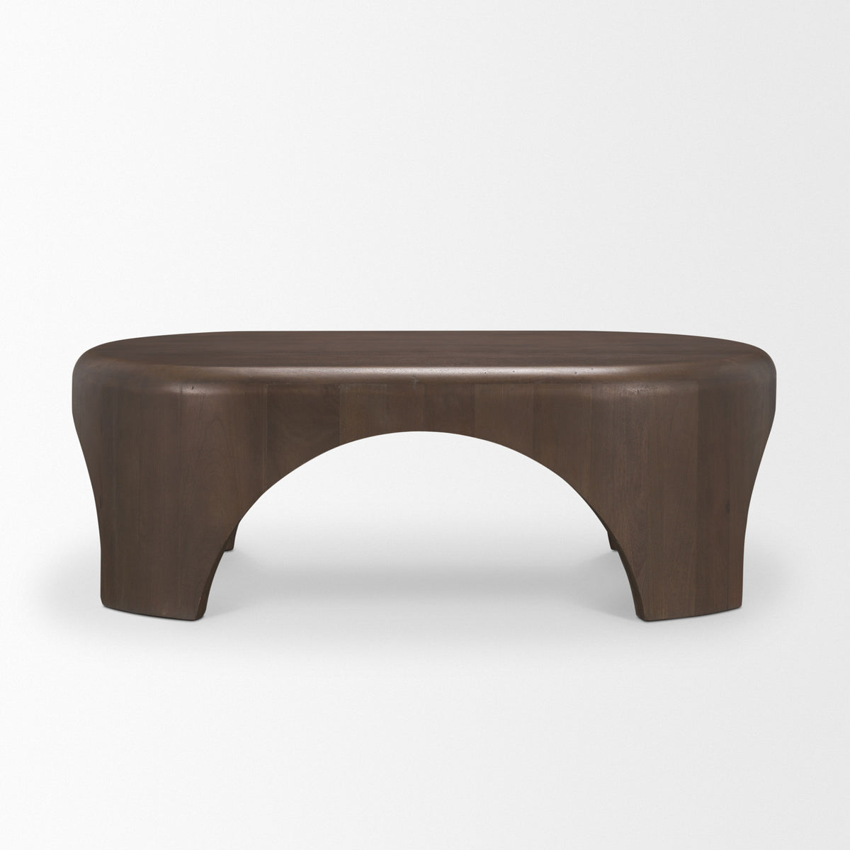 Shima Dark Brown Oval Wood with Arched Legs Coffee Table - Ornate Home