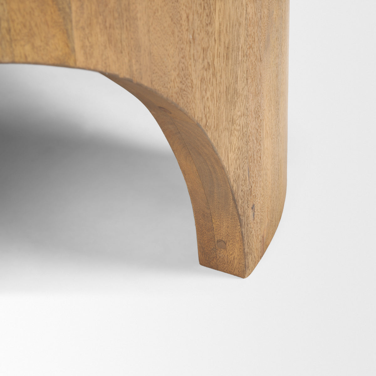 Shima Light Brown Round Wood with Arched Legs Coffee Table - Ornate Home