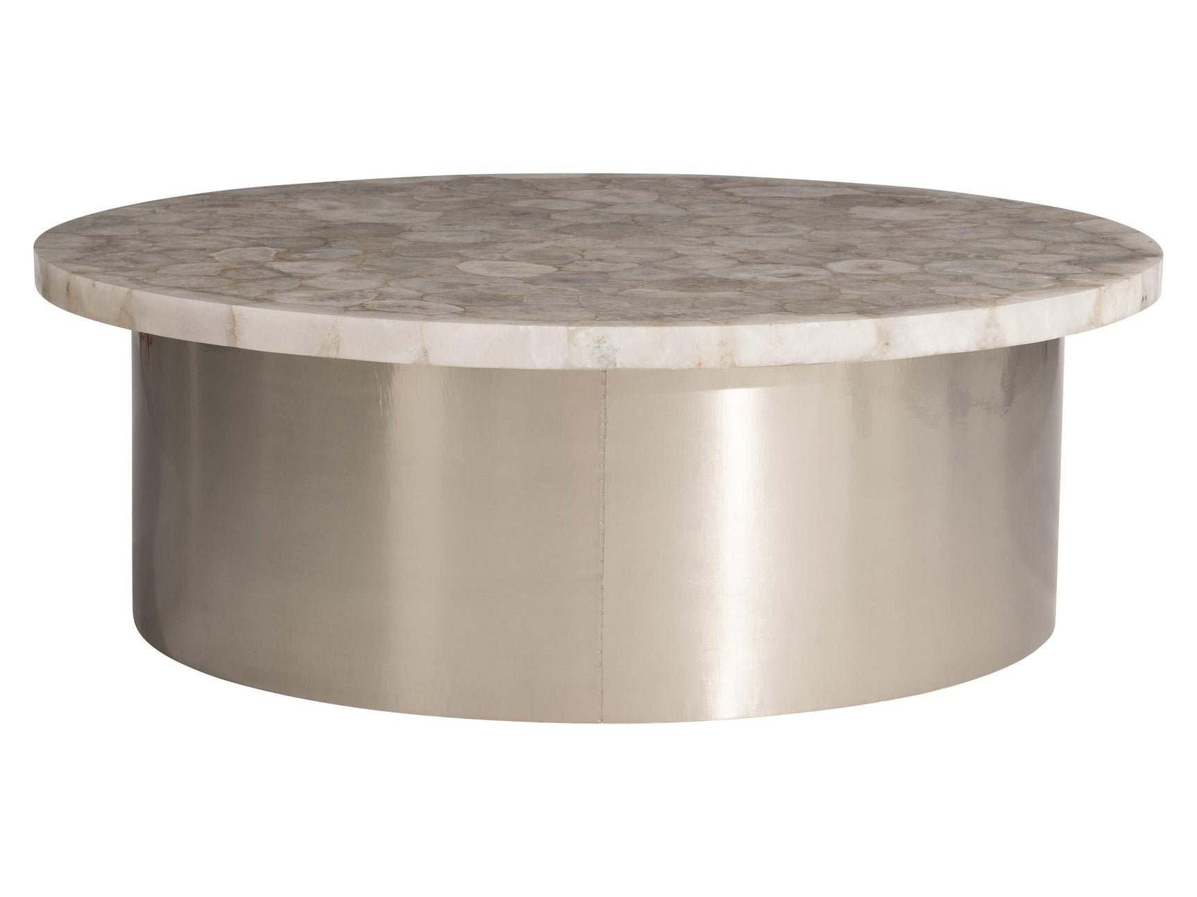 Shimla White Agate/German Silver Cocktail Table - Ornate Home