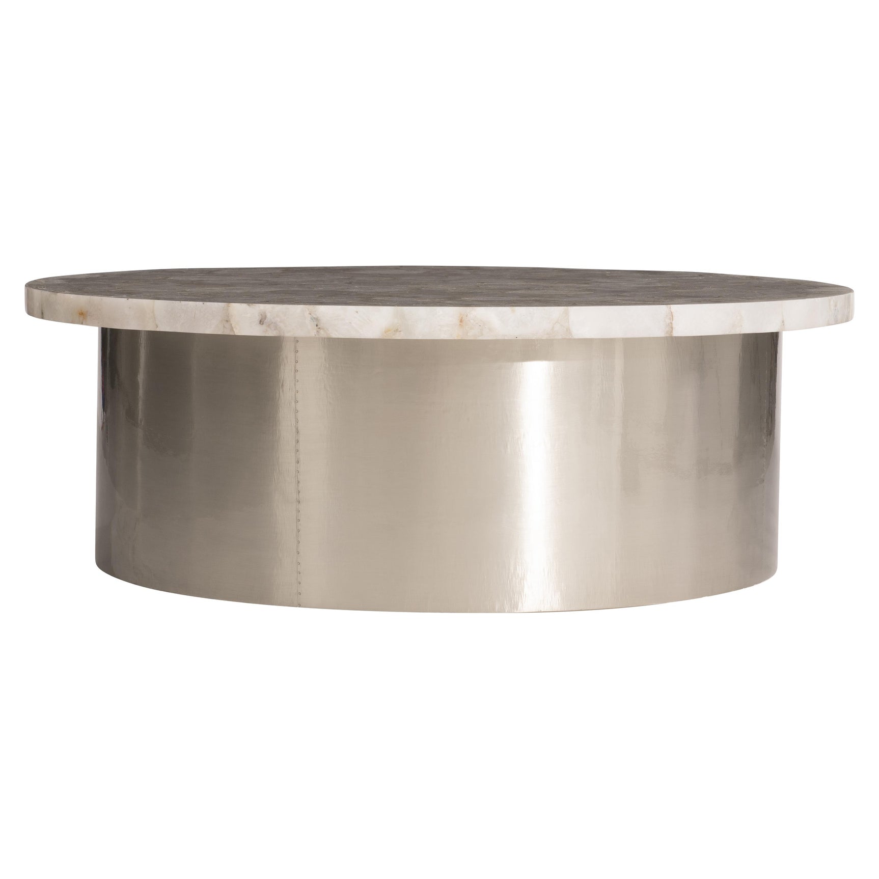 Shimla White Agate/German Silver Cocktail Table - Ornate Home