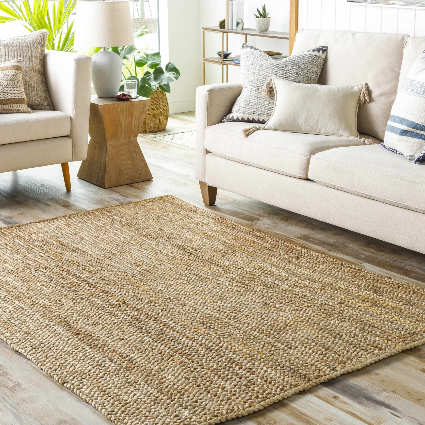 Shippagan Tan Jute Braided Rug - Ornate Home
