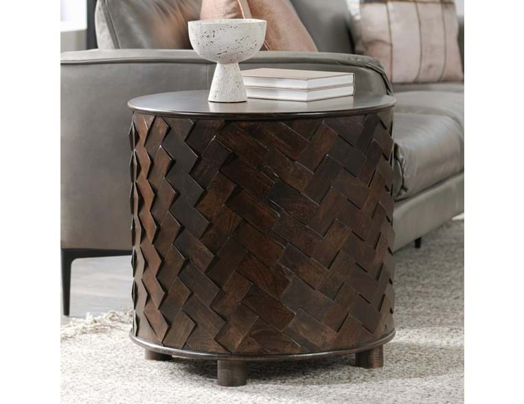 Shira Brown Round End Table - Ornate Home