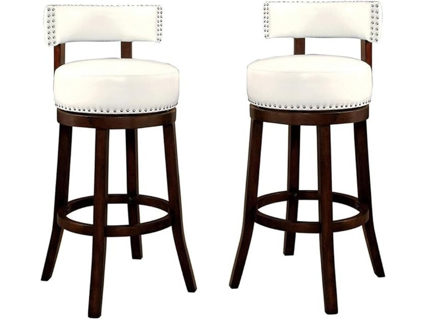 Shirley Dark Oak/White 29" Bar Stool - Ornate Home