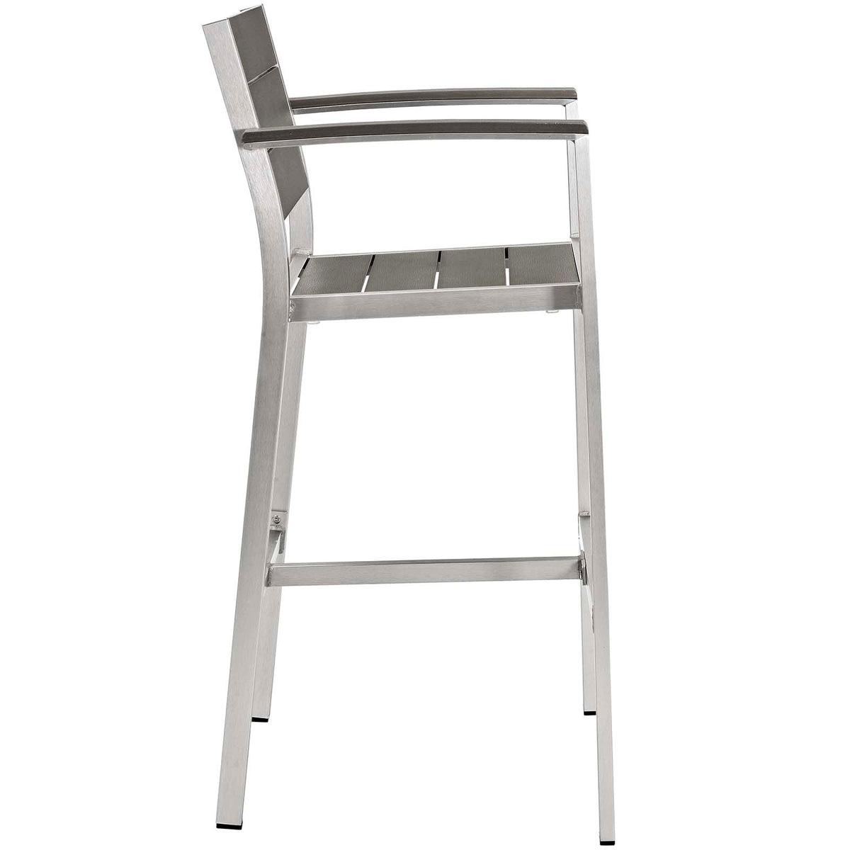Shore Silver/Gray 3 Piece Outdoor Patio Aluminum Pub Set - 27.5x67.5" - Ornate Home