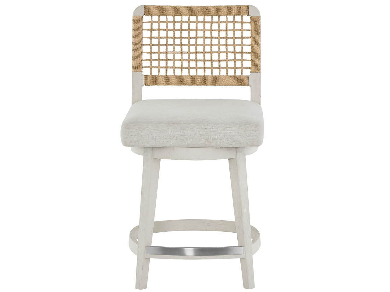 Shoreline White Pine/Crypton Nomad Snow Swivel Counter Stool - Ornate Home