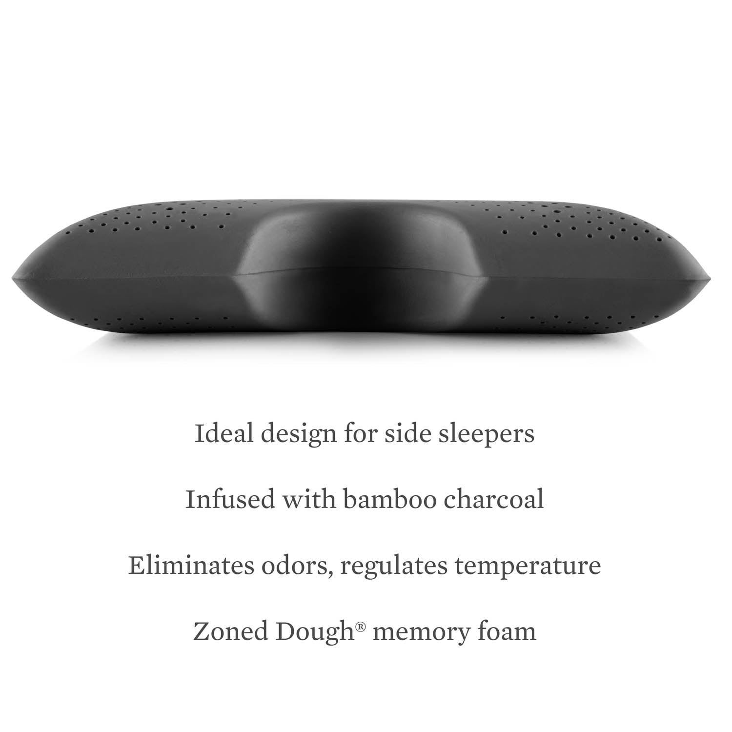 Shoulder Zoned Dough Bamboo Charcoal Queen Pillow - Ornate Home