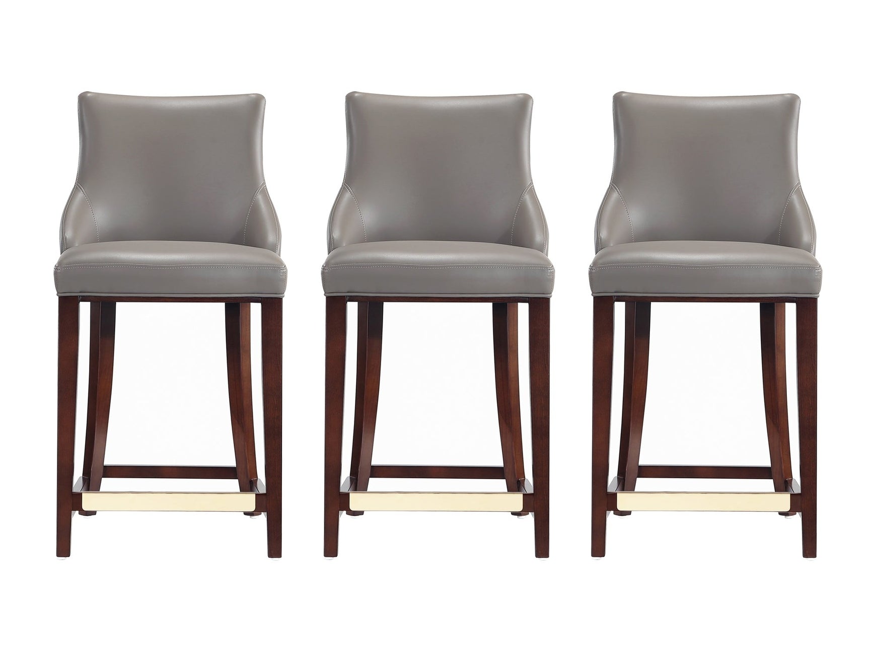 Shubert Counter Stool in Dark Taupe (set of 3) - Ornate Home