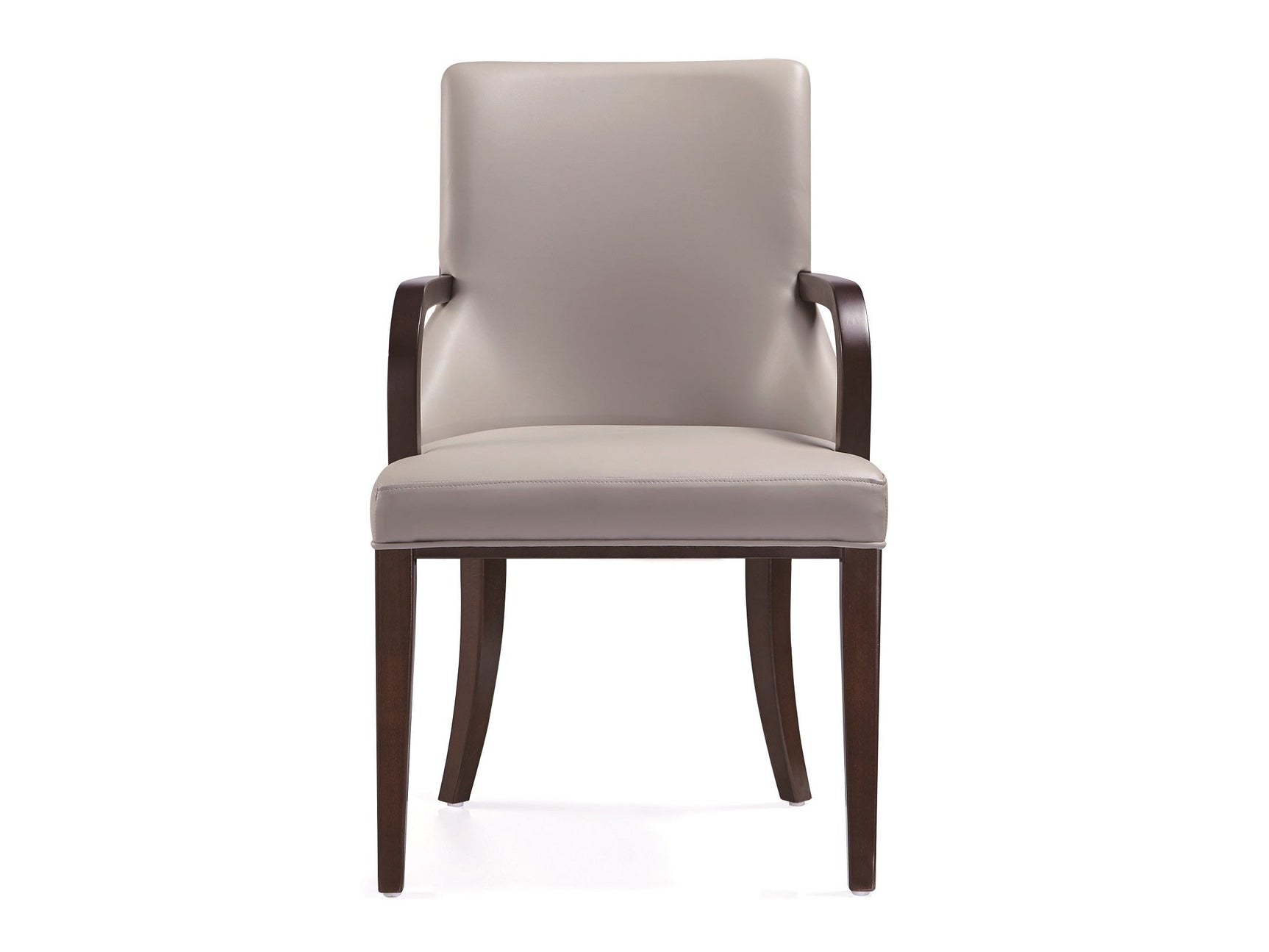 Shubert Faux Leather and Velvet Dining Armchair in Light Grey - Ornate Home