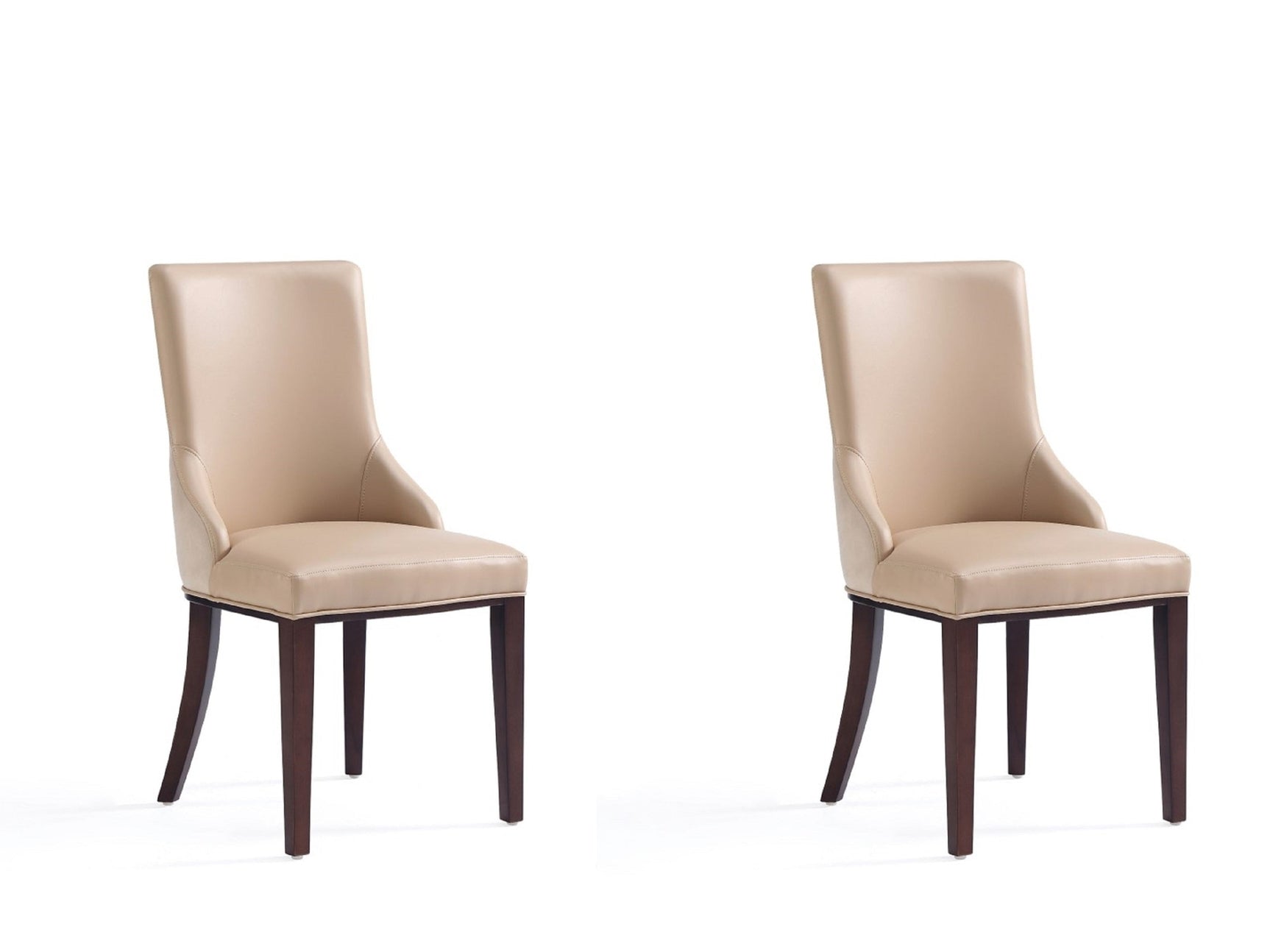Shubert Faux Leather and Velvet Dining Chair in Tan (set of 2) - Ornate Home
