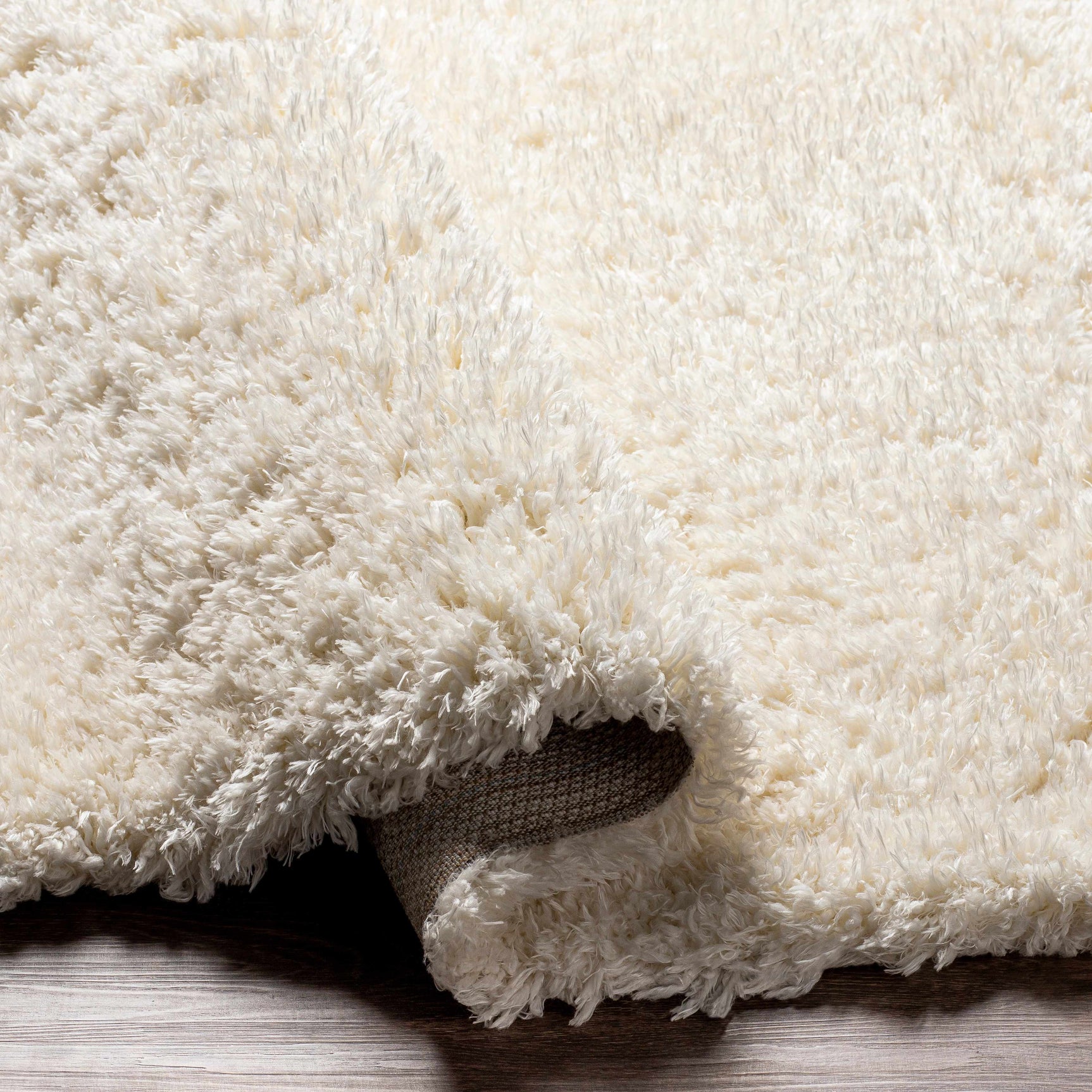 Siari Solid Cream Plush Rug - Ornate Home