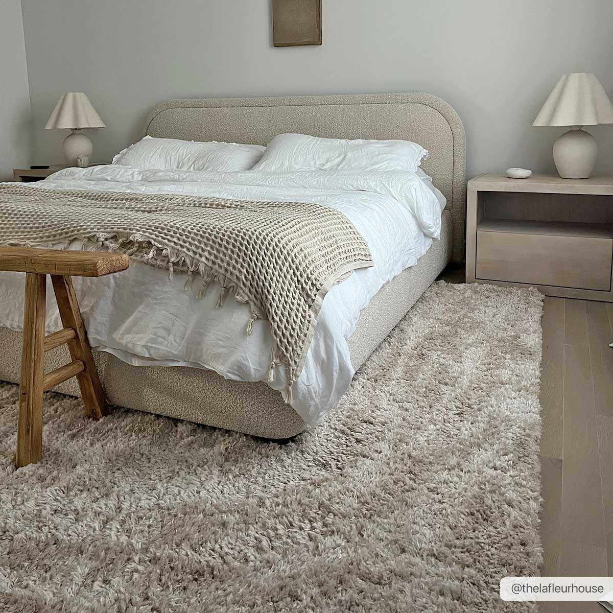 Siari Solid Oatmeal Shag Rug - Ornate Home